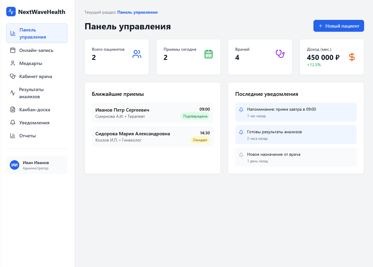 Панель управления